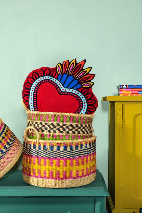 Ghanaian basket yellow - M - Image 2