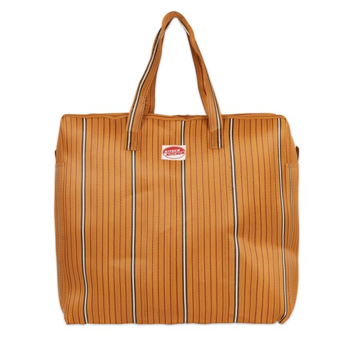 orange and white bag