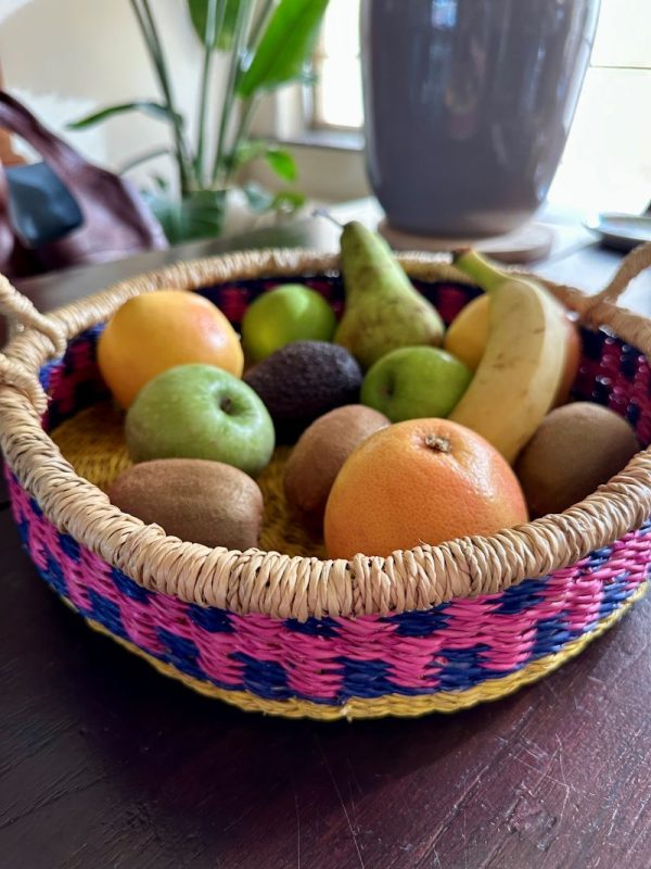 Fruitmand roze/blauw – rond - Afbeelding 3