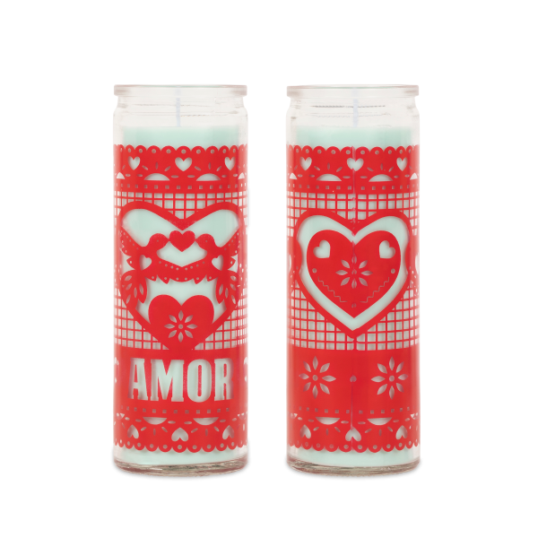 Kitsch Kitchen - kaars in glas Papel Picado Amor