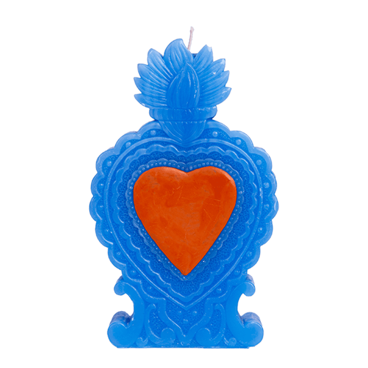 Kitsch Kitchen - Kaars Milagro Heart blauw