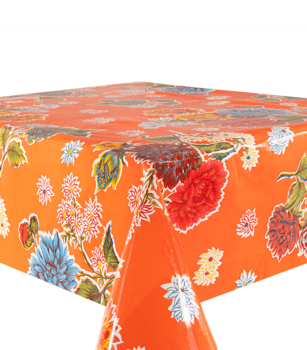 Kitsch Kitchen - Tafelzeil Crisantemos oranje