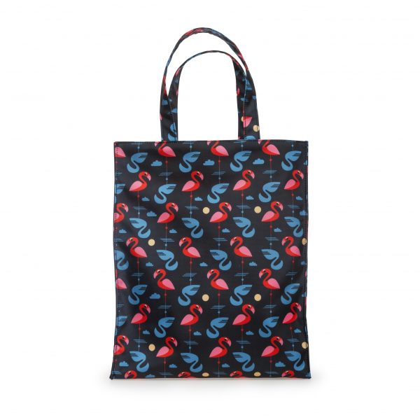 Kitsch Kitchen - marketbag flamingo zwart