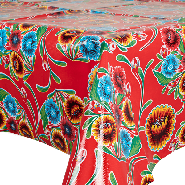 TZ0035 - Oilcloth Floralpola red 1,20 -