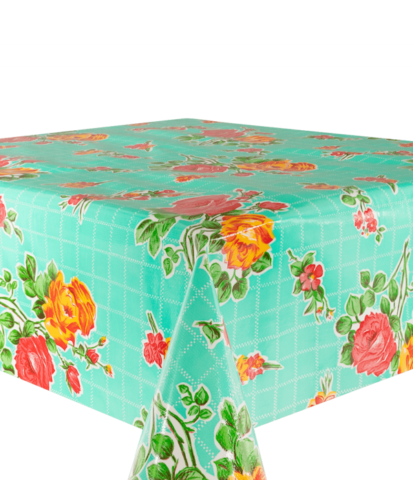 TZ0117 - Oilcloth Rosedal turquoise 1.20
