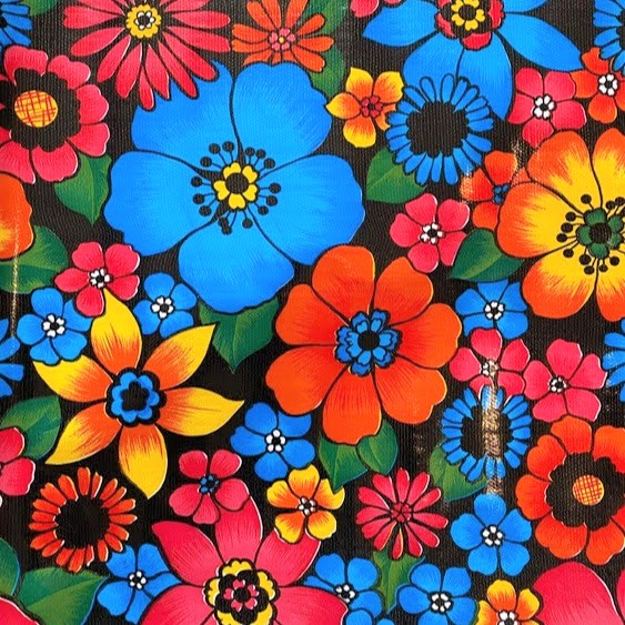 Tafelzeil Flowerrain Zwart
